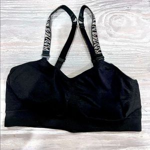 Rhinestone strap black padded bralette /mini cami w/ removable pads one size